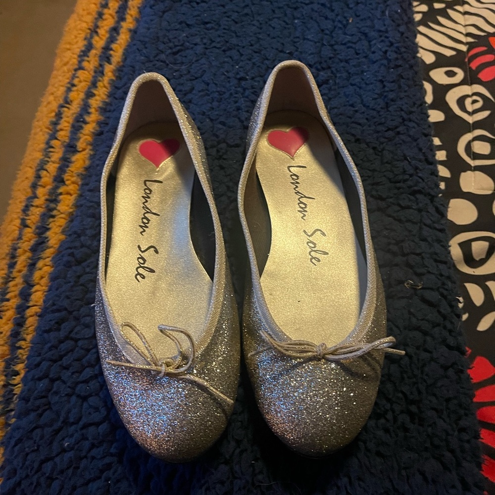London Sole Glittery Ballet Flats